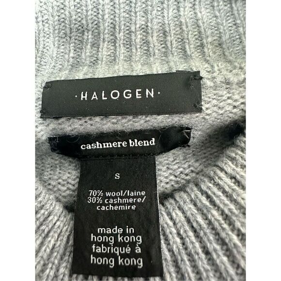 Halogen Cashmere Wool Blend Women’s Long Sweater Turtleneck Gray Size S - Picture 10 of 11